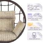 Balanço Suspenso Ninho Em Alumínio E Fibra Sintética Tabaco E