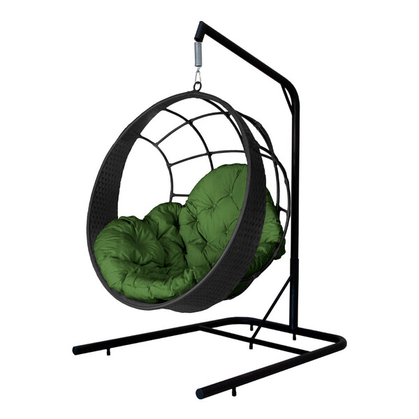 Balanço Suspenso Ninho Em Fibra Sintética Com Suporte Almofad