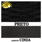 Balanço Suspenso Ninho Preto, Fibra Sintética + Almofada Cinz