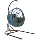 Balanço Suspenso Perola Azul Escuro Estonado A09 Com Suporte