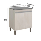 Balcão 02 Portas Avelã PT Móveis 70 Cm