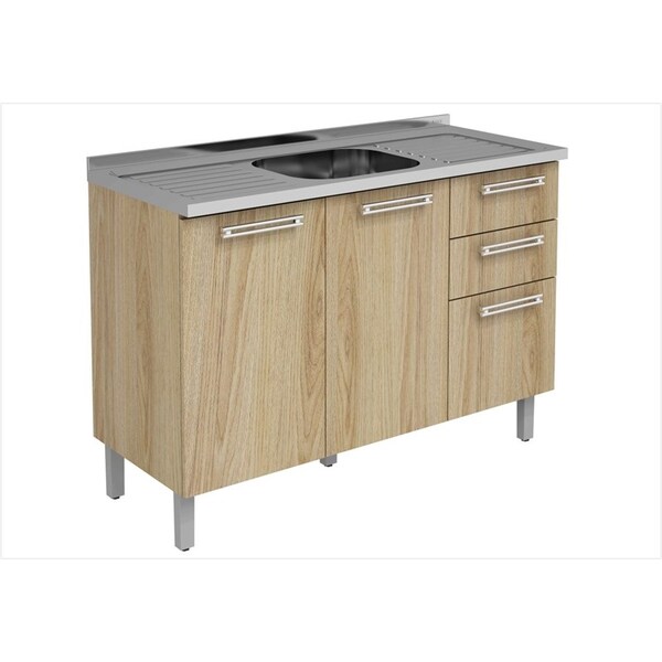 Balcão 03 Portas e 02 Gavetas com Pia IG3G2-120 PIA Audace Ca