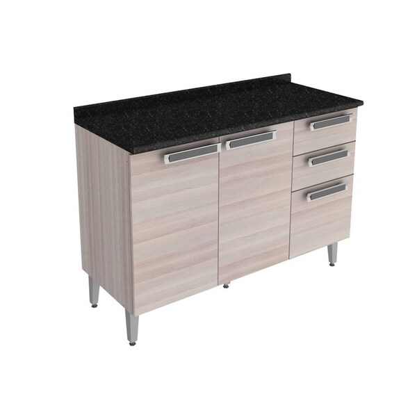 Balcão 03 Portas E 02 Gavetas Com Tampo Jazz Coimbra Bege - I