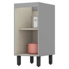 Balcão 100% Mdf Sem Tampo 40cm 1 Porta Belize Cinza - Henn