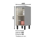 Balcão 100% Mdf Sem Tampo 40cm 1 Porta Belize Cinza - Henn