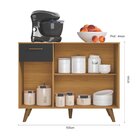 Balcão 105cm 3 Portas 1 Gaveta Com Tampo Olinda Freijo Uv/gra