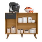 Balcão 105cm 3 Portas 1 Gaveta Com Tampo Olinda Freijo Uv/gra