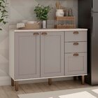 Balcão 1200 2 Portas E Gaveteiro Com Tampo  Branco/fendi