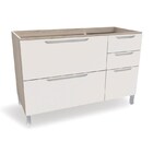 Balcão 120 Cm 01 Porta 04 Gavetas Solaris Carvalle/branco - K