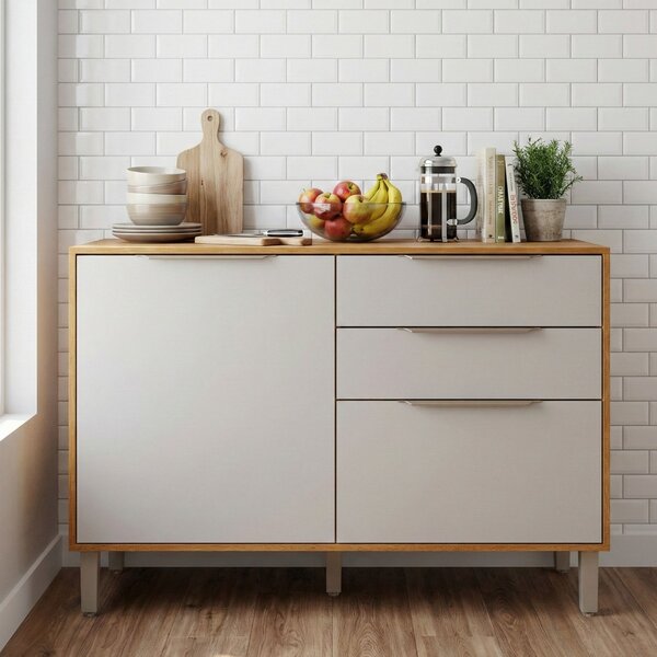 Balcão 120 Cm Com Tampo 2 Portas E 2 Gavetas Divina/brilhante