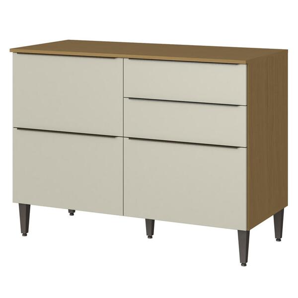 Balcão 120cm 03 Pts 02 Gav Com Tampo 2005810 Armoveis