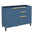 Balcão 120cm 1 Porta 2 Gavetas 1 Porta Temperos Cozinha Flóri