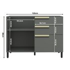 Balcão 120cm 1 Porta 2 Gavetas 1 Porta Temperos Cozinha Flóri