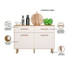 Balcão 120cm 2 Portas 2 Gavetas Com Tampo Maia Freijo Uv/off