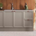 Balcão 120cm 2 Portas 2 Gavetas Sem Tampo Para Pia Unna Gris