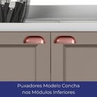 Balcão 120cm 2 Portas 2 Gavetas Sem Tampo Para Pia Unna Gris