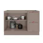 Balcão 120cm 2 Portas 2 Gavetas Sem Tampo Para Pia Unna Gris