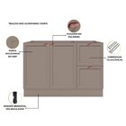 Balcão 120cm 2 Portas 2 Gavetas Sem Tampo Para Pia Unna Gris