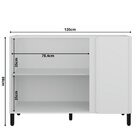 Balcão 120cm 2 Portas Canto Cozinha Flórida Branco Ártico