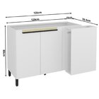 Balcão 120cm 2 Portas Canto Cozinha Flórida Branco Ártico