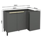 Balcão 120cm 2 Portas Canto Cozinha Flórida Grafite