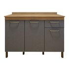 Balcão 120cm 3 Portas 1 Gaveta São Luis Cinamomo/grafite