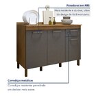 Balcão 120cm 3 Portas 1 Gaveta São Luis Cinamomo/grafite