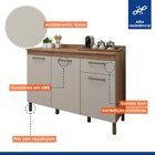 Balcão 120cm 3 Portas 1 Gaveta São Luis Cinamomo/off White