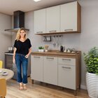 Balcão 120cm 3 Portas 1 Gaveta São Luis Cinamomo/off White