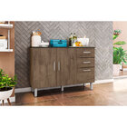 Balcão 120cm 3 Portas 2 Gavetas C/ Tampo Suíça - Poliman - De