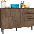 Balcão 120cm 3 Portas 2 Gavetas C/ Tampo Suíça - Poliman - De