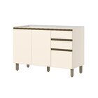 Balcão 120cm 3 Portas 2 Gavetas Com Tampo 100% Mdf Aurora Esp