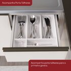 Balcão 120cm 3 Portas 2 Gavetas Com Tampo 100% Mdf Aurora Esp