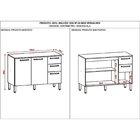 Balcão 120cm 3 Portas 2 Gavetas Com Tampo Versalhes Branco/su