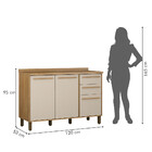 Balcão 120cm 3 Portas 2 Gavetas Salvador