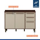 Balcão 120cm 3 Portas 2 Gavetas Salvador Chocolate/off White