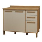 Balcão 120cm 3 Portas 2 Gavetas Salvador Cinamomo/off White