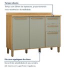 Balcão 120cm 3 Portas 2 Gavetas Salvador Marrom/verde