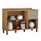 Balcão 120cm 3 Portas 2 Gavetas Salvador Marrom/verde