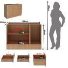 Balcão 120cm Com 2 Portas 3 Gavetas Divisor De Talheres E Rod