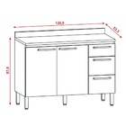 Balcão 120cm Com Tampo 2 Portas 3 Gavetas Viv Concept 947 Bla