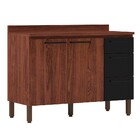 Balcão 120cm Com Tampo 2 Portas 3 Gavetas Viv Concept 947 Nog