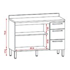 Balcão 120cm Com Tampo 2 Portas 3 Gavetas Viv Concept 947 Nog