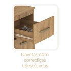 Balcão 120cm Com Tampo Para Pia 3 Portas 1 Gaveta Suprema Mel