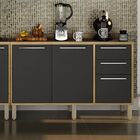 Balcão 120cm Cozinha 2 Portas 3 Gavetas Paris  Salleto Carval