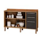 Balcão 120cm Cozinha 2 Portas 3 Gavetas Paris  Salleto Carval