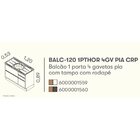 Balcão 120cm Mdf 1 Porta 4 Gavetas Com Pia Inox E Rodapé Em P