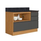 Balcão 120cm Mdf 1 Porta 4 Gavetas Com Tampo Com Rodapé Em Pv