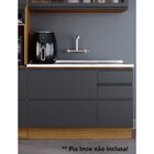 Balcão 120cm Mdf 1 Porta 4 Gavetas Sem Tampo Com Rodapé Em Pv