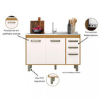 Balcão 120cm Sem Tampo 3 Portas 2 Gavetas Malta Poliman